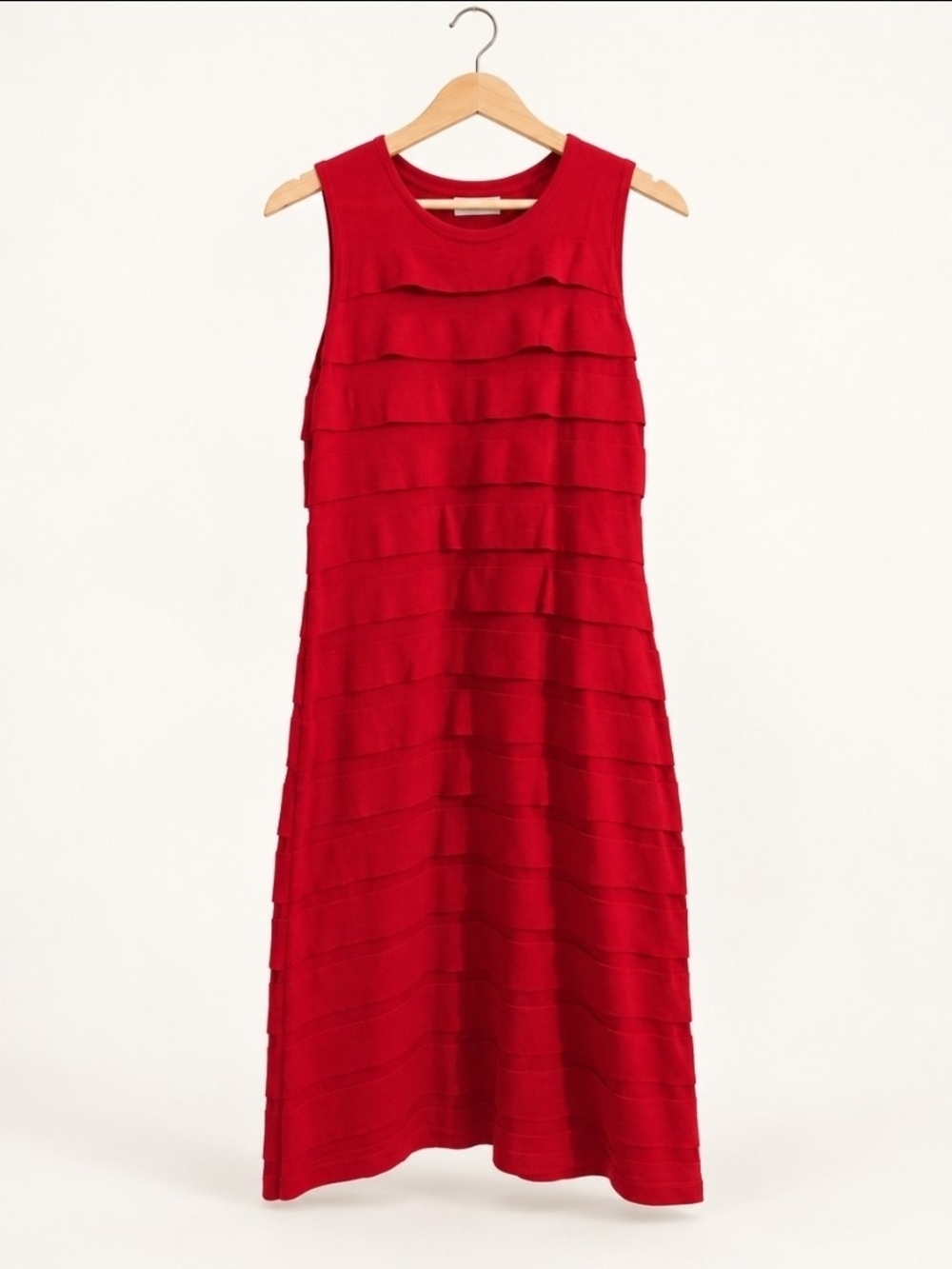 Calvin Klein Red Tiered Ruffle Maxi Dress Size Medium